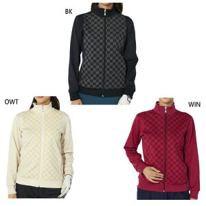 マリクレール レディース ブルゾン ゴルフウェア トップス 長袖 UVカット ストレッチ 保温 ホワイト 白 ブラック 黒 送料無料 marie claire 734223