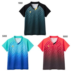 ビクタス メンズ レディース V-LGS502 ゲームシャツ 卓球ウェア トップス 半袖 吸汗速乾 ブラック 黒 ブルー レッド 青 赤 送料無料 VICTAS 512502