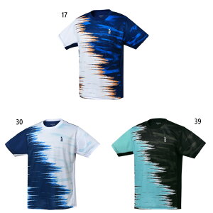 ゴーセン メンズ レディース ユニ ゲームシャツ テニス バドミントンウェア トップス 半袖 吸汗速乾 ホワイト 白 ブラック 黒 ネイビー 送料無料 GOSEN T2510