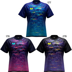 バタフライ メンズ レディース キリアル・Tシャツ 卓球ウェア トップス 半袖 吸水速乾 ブラック 黒 ネイビー ブルー 青 送料無料 Butterfly 47200