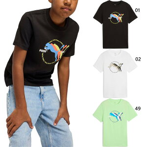 プーマ ジュニア キッズ グラフィック GRAPHICS Tシャツ III B 半袖Tシャツ トップス フィットネス トレーニングウェア ホワイト 白 ブラック 黒 送料無料 PUMA 687884