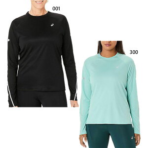 アシックス レディース ウィメンズ ロードライト ショー ROAD LITE-SHOW ランニング長袖シャツ ジョギング マラソン トップス 長袖Tシャツ ロンT ブラック 黒 グリーン 緑 送料無料 asics 2012D080