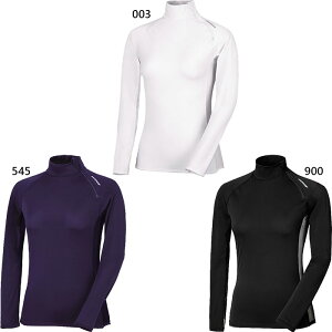 ダンロップ レディース UVカットアンダーウエア 長袖ハイネック テニス バドミントンウェア トップス アンダーウェア スポーツインナー 長袖 ホワイト 白 送料無料 DUNLOP TAC8005W