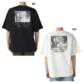 ラスティ メンズ 水陸両用 バックフォトプリント 半袖Tシャツ トップス カジュアルウェア ホワイト 白 ブラック 黒 送料無料 RUSTY 915522