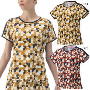 ヨネックス レディース ゲームシャツ テニス バドミントンウェア トップス 半袖 吸汗速乾 UVカット レッド ブラウン 赤 茶色 送料無料 YONEX 20903