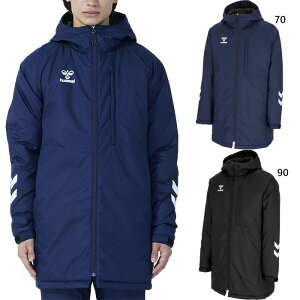 ヒュンメル メンズ レディース ジュニア チームパデッドハーフコート 上着 アウター トップス サッカーウェア フットサルウェア 長袖 ブラック 黒 ネイビー 送料無料 hummel HAW8117