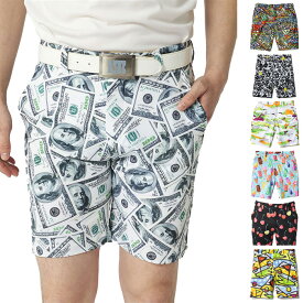 ラウドマウス メンズ ECOベントメッシュ 柄ショートパンツ ゴルフウェア ボトムス 吸汗速乾 UVカット 総柄 ブラック 黒 送料無料 LOUDMOUTH 765303