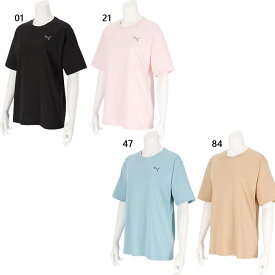 プーマ レディース ESS MX リラックス SS Tシャツ フィットネス トレーニングウェア トップス 半袖Tシャツ ホワイト 白 ブラック 黒 カーキ 送料無料 PUMA 693568