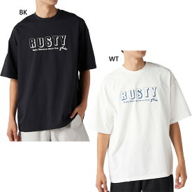 ラスティ メンズ 半袖Tシャツ トップス カジュアルウェア ホワイト 白 ブラック 黒 送料無料 RUSTY 915523