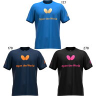 バタフライ メンズ レディース ルナシーム・Tシャツ 卓球ウェア トップス 半袖 吸水速乾 ブラック 黒 ネ…
