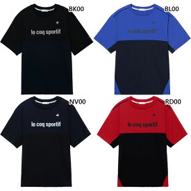 ルコックスポルティフ メンズ 接触冷感ストレッチ半袖Tシャツ トップス 吸汗 UVカット ブラック 黒 ネイビー ブルー レッド 青 赤 送料無料 le coq sportif LT6SHT03M