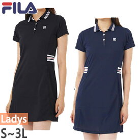 フィラ ゴルフ レディース ワンピース ゴルフウェア トップス 半袖 ブラック 黒 ネイビー 送料無料 FILA GOLF 751411