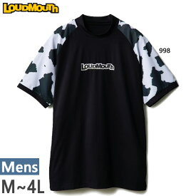 ラウドマウス メンズ 切替モックネックシャツ ゴルフウェア トップス 半袖 吸汗速乾 UVカット ブラック 黒 送料無料 LOUDMOUTH 866604