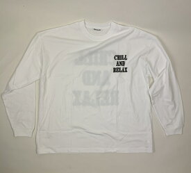 【新商品オススメ】RHC Ron Herman ロンハーマン : Chillax VINTAGE CHILL AND RELAX チラックス ヴィンテージ調ロゴ ロングスリーブ Tシャツ（ホワイト）【ユニセックス対応】【ワイドボディ】【ロンT】