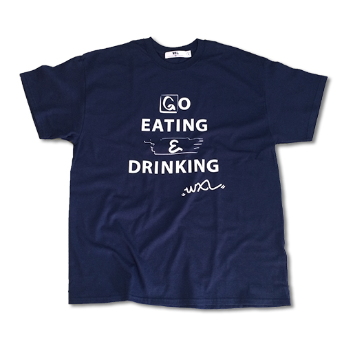 Lサイズが小さい方向けのブランド RHC Ron Herman ロンハーマン : WXL ダブルXL Tシャツ EATING Navy 正規認証品 商品 新規格 DRINKING GO