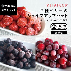 【特典付】【バイタミックス 公式】VITAFOOD 3種ベリーのシェイプアップセット（ストロベリー / ブルーベリー / クランベリー ）【冷凍配送】定期便 サブスク 冷凍フルーツ アソート 完熟 添加物不使用 安全 スムージー デザート バイタフード Vitamix【日本輸入総代理店】
