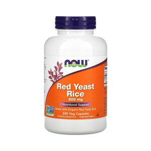�g���āi�x�j�R�E�W�j600mg 240�� �߂��� ���b�h�C�[�X�g���C�X �T�v�������g �T�v�� �i�E �yNow Foods Red Yeast Rice 600mg 240 Veg Capsules�z
