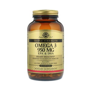 �g���v�� �X�g�����O�X �I���K3 950mg 100�\�t�g�W�F�� �\���K�[ �ySolgar Triple Strength Omega-3 950 mg 100 Softgels)�z
