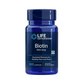 ビオチン 600mcg 100粒 びたみん サプリメント 美容ビタミン ライフエクステンション【Life Extension Biotin 600mcg, 100 capsules】