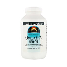 オメガ EPA フィッシュオイル 1,000mg 200粒 オメガ ビタミン びたみん サプリ DHA EPA 【Source Naturals Omega Epa Fish Oil, 200 Softgel 1000 MG】