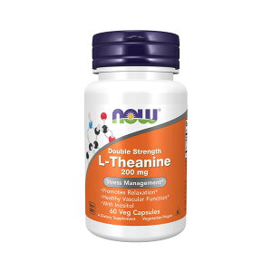 L - �e�A�j�� 200mg 60�� �i�E�t�[�Y �T�v�������g �T�v�� �A�~�m�_�@�yNow Foods Double Strength L-Theanine�z