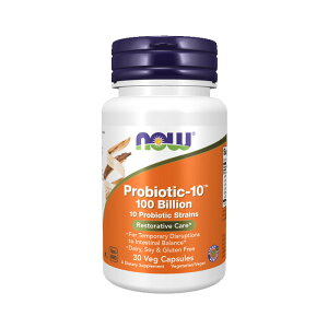 �v���o�C�I�e�B�b�N10�� 1000�� 30���@���X�g���e�B�u�P�A �yNow Foods Probiotic-10 100 Billion 30 Veg Capsules�z