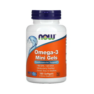 �I���K3�~�j�W�F�� DHA��EPA 180�� �@�T�v�������g �t�B�b�V���I�C���yNow foods Omega-3 Mini Gels 180 softgels�z