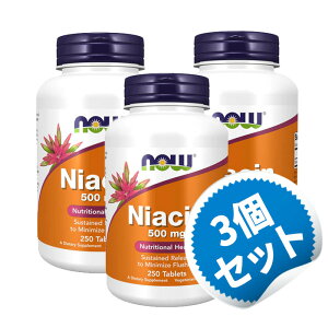 �y������3�Z�b�g�z�i�C�A�V�� 500mg 250�^�u���b�g �i�E�t�[�Y �т��݂�B �T�v�� �T�v������ �K�{�r�^�~�������D�� �����^���P�A�yNow Foods�@Niacin 250 Tabs 500 mg�z