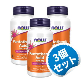 【お得な3個セット】パントテン酸 (ビタミンB5) 500mg 100粒 カプセル ナウフーズ びたみん ビタミン サプリ サプリメン【Now Foods Pantothenic Acid 500mg、100用カプセル】