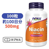 ナイアシン 500mg 100粒 カプセル ナウフーズ びたみんB サプリ サプリメン 必須ビタミン つかれ エネル…