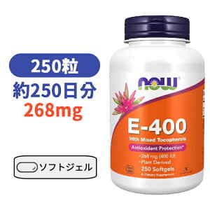 E-400 268mg 250�� �\�t�g�W�F�� �T�v�������g �r�^�~�� �r�^�~��E �yNow Foods E-400 250 Softgels�z