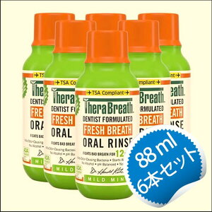 �y������6�{�Z�b�g�z�Z���u���X �I�[���������X [�}�C���h�~���g] �}�E�X�E�H�b�V�� �g�їp ���s 88ml�yTheraBreath Oral Rinse, Mild Mint, 3oz�z