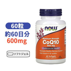 RGUC Q 10 600mg 60 \tgWF iEt[Y  GlM[ yNow Foods CoQ10 600mg Maximum Strength 60 Softgelsz