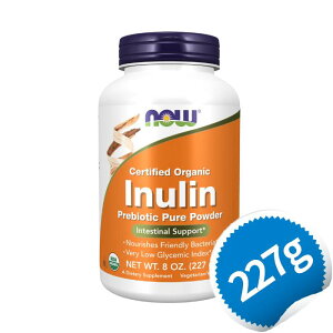 �i�E�t�[�Y �I�[�K�j�b�N �C�k���� 100�� �s���A �p�E�_�[ 227g �yNow Foods Organic Inulin Prebiotic Pure Powder, 8 Oz�z