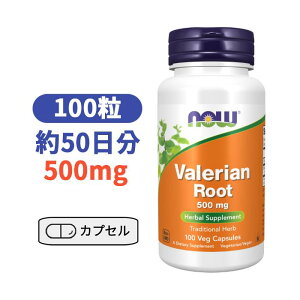 �i�E �o�����A�� ���[�g �o�����A���̍� 500mg 100�� �T�v�� �r�^�~�� ���N�H�i �r�^�~�� �T�v�� �yNow Foods Valerian Root 500mg, 100 Veg Capsules�z