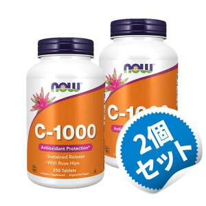 【お得な2個セット】 ビタミンC - 1000 with ローズヒップタイムリリース 1000mg 250粒 ナウフーズ びたみんC ビタミン【Now Foods C-1000】