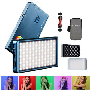 FalconEyes F7 12W RGB���C�g �n�j�J���\�t�g�t�� Mini�|�P�b�g�J�������C�g ���΋z���@�\ Bi-Color 2500K-9000K CRI95+ 4060LUX��0.3m HSI 360°���߉\ 3000mAh��e�ʓd�r Type-C�[�d��