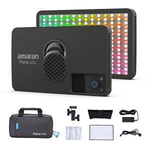 Aputure amaran Pano 60c Kit RGBWW LEDplCg 60W 2300K-10000KFx CRI96+ TLCI97+ yʉ APP\ Type-Cd\ fBt[U[t BeCg (ubN/zCg)