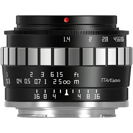 銘匠光学 TTArtisan 23mm F1.4 単焦点レンズ マニュアルフォーカス APS-C SONY Eマウント/富士film Xマウント/Canon EOS-Mマウント/Nikon Zマウント/オリンパス・パナソニック マイクロM43/SIGMA・Leica Lマウント対応 （黒銀）