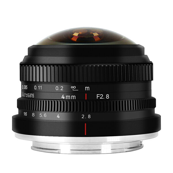 7artisans 4mm F2.8 APS-C 魚眼レンズ 225° 超広角 マニュアルフォーカス 軽量設計 SONY E  富士フイルムX M43マウント対応