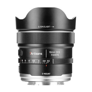 7Artisans AF 10mm F2.5 MAX Fisheye �t���T�C�Y ���჌���Y �I�[�g�t�H�[�J�X Sony E Nikon Z L�}�E���g�Ή� ����a 0.15m�ŒZ�B�e���� 185°��p ����A���z�A���i�B�e�ȂǂɍœK �Ίp���჌���Y