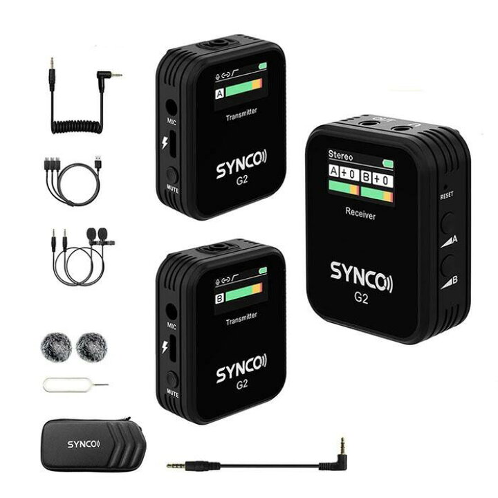 楽天市場】SYNCO G2 A2 2台送信機・1台受信機セット ワイヤレスマイク 