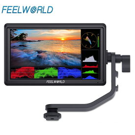 Feelworld FW568 V3 カメラ用モニター 6インチ IPS 超薄型 1920x1080高解像度 3D LUT HD オンカメラ ビデオモニター 4K HDMI信号出力 ミラーレスカメラ撮影確認用 DSLR カメラフィールドモニター ビデオピーキングフォーカスアシスト