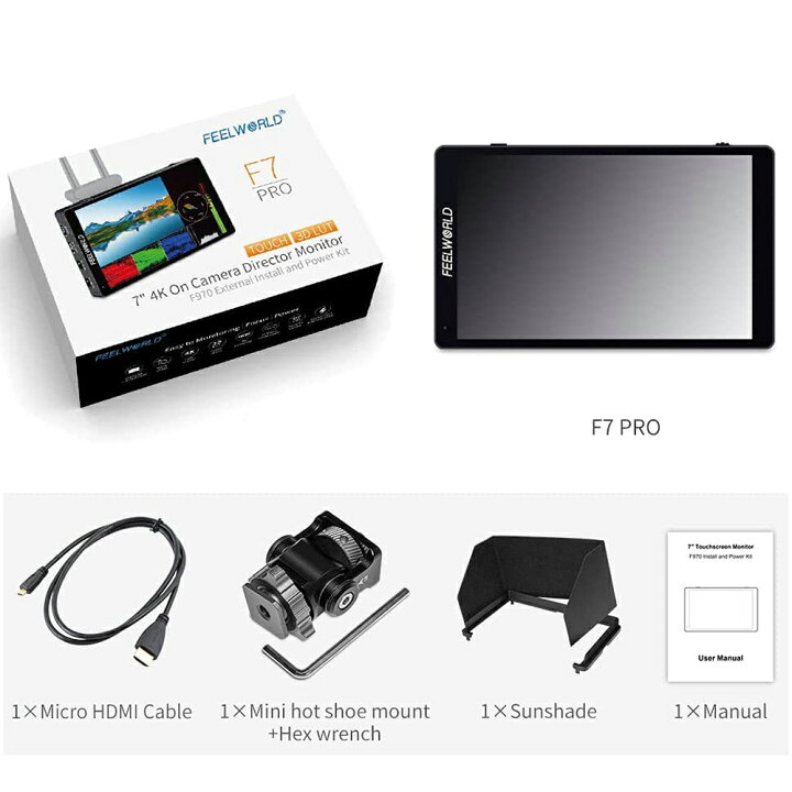 楽天市場】FEELWORLD F7 PRO 7インチ カメラモニタータッチスクリーン 