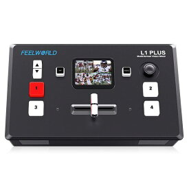 FEELWORLD L1 PLUS マルチビデオミキサースイッチャー 2インチタッチスクリーン 4xHDMI入力 USB3.0インターフェース PTZコントロール T-BAR切り替え 複数のコントロール方法 ビデオスイッチャー