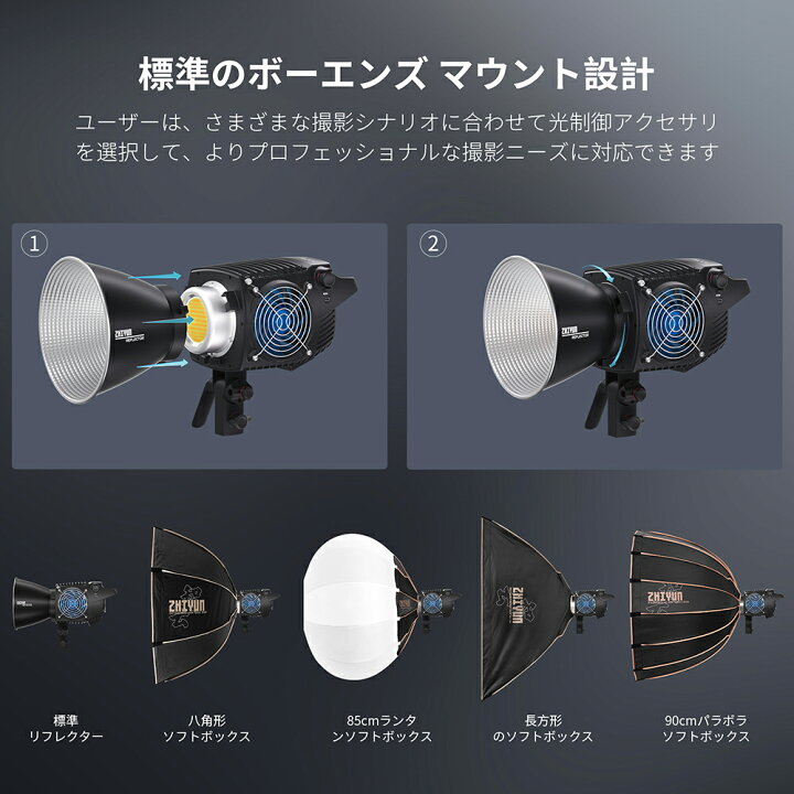 楽天市場】ZHIYUN MOLUS B100 B200 B300 B500 500W COB LEDビデオ 