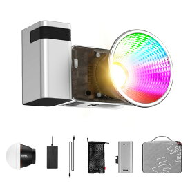 ZHIYUN MOLUS X60 RGB COMBO COB 小型ビデオライト 60W 2700K-6500K色温度 高演色性 CRI95+ TLCI98+ コンパクト 軽量 アプリ制御可能 複数給電方法 PD急速充電対応 撮影ライト グリップバッテリー付き (X60 COMBO / X60 RGB COMBO)