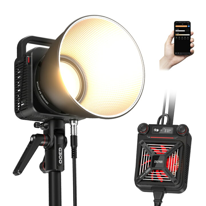楽天市場】ZHIYUN MOLUS G300 300W COB LEDビデオライト 500W 
