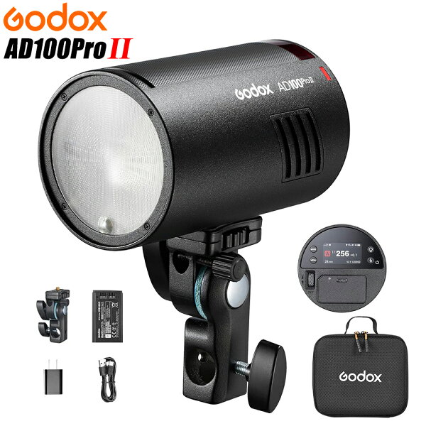 Godox AD100Pro II ポケットフラッシュ 100Ws ストロボ TTL HSS カラースクリーン モデリングランプ 0.01s~1.5sリサイクルタイム 16色グループインジケーター