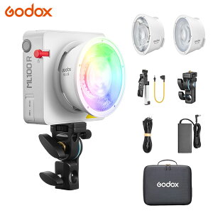 Godox ML100R ���^LED�B�e���C�g 100W RGB �t���J���[1800K-10000K�F���x CRI95+ TLCI95+ �����d������ �A�v������ 15°�����Y���t���N�^�[�t�� Godox�}�E���g �y�ʉ� �R���p�N�g COB �r�f�I���C�g